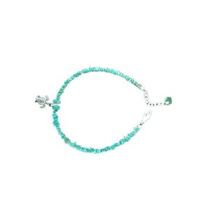 Turquoise Seaglass Turtle Charm Ankle Bracelet